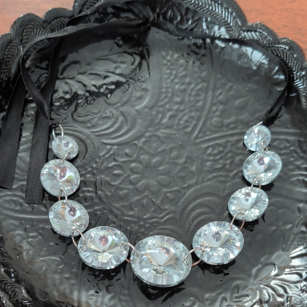 2 For $20.00- Crystal Statement Necklace - White/Silver
